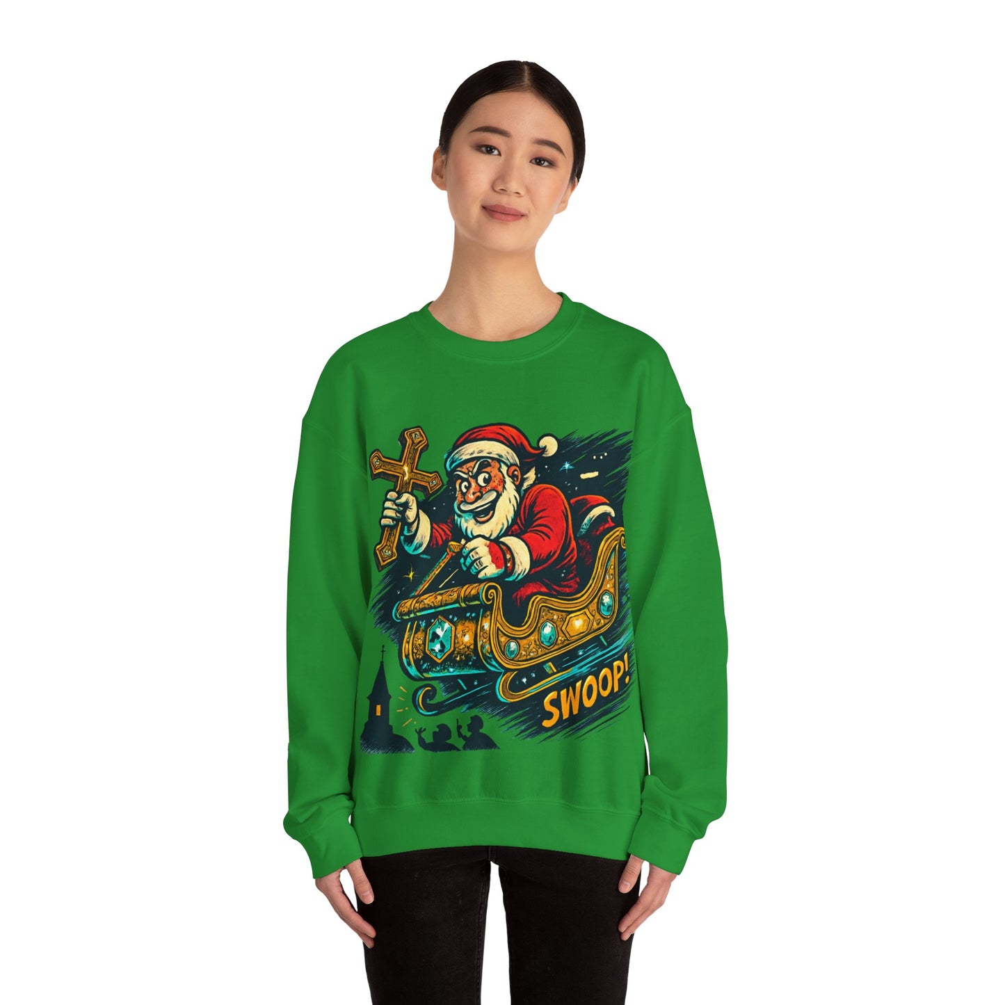 Santa Sleighing Christmas - Unisex Roar Ember Sweatshirt