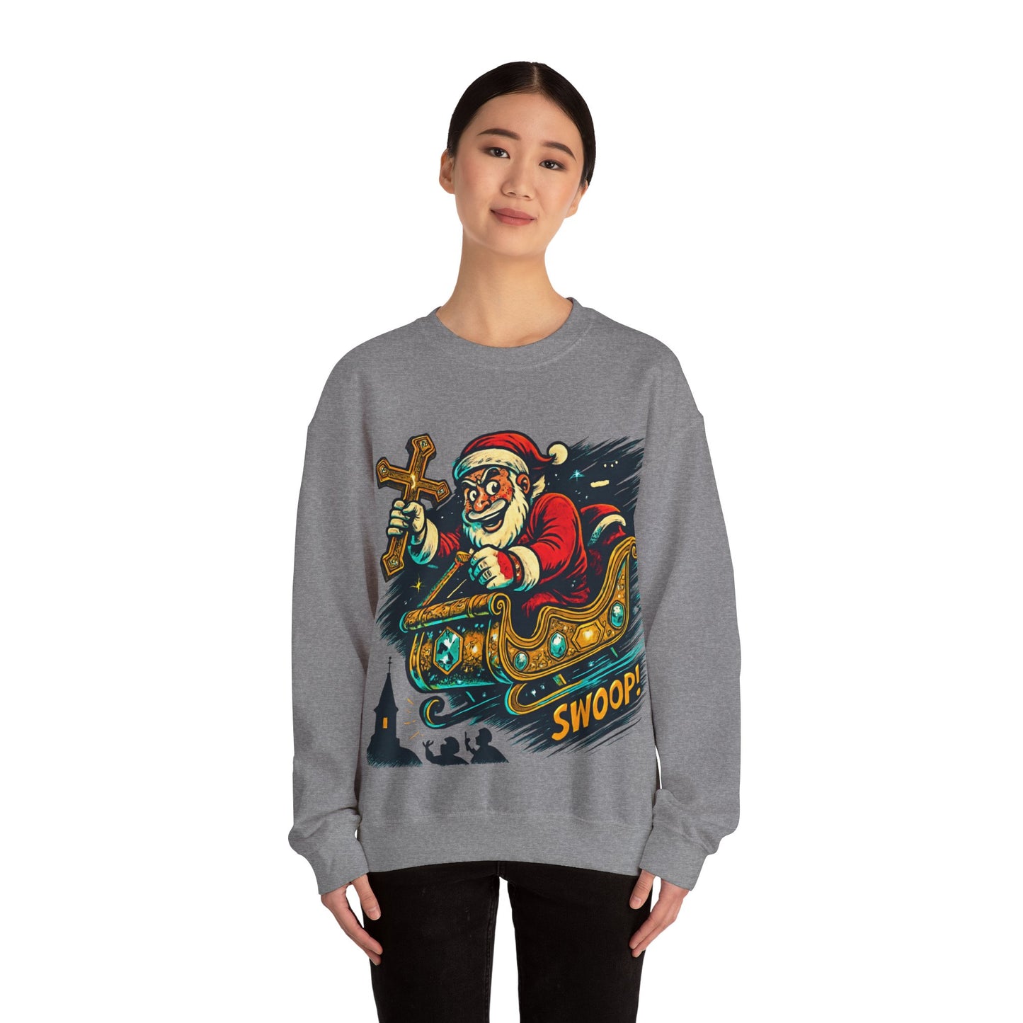 Santa Sleighing Christmas - Unisex Roar Ember Sweatshirt