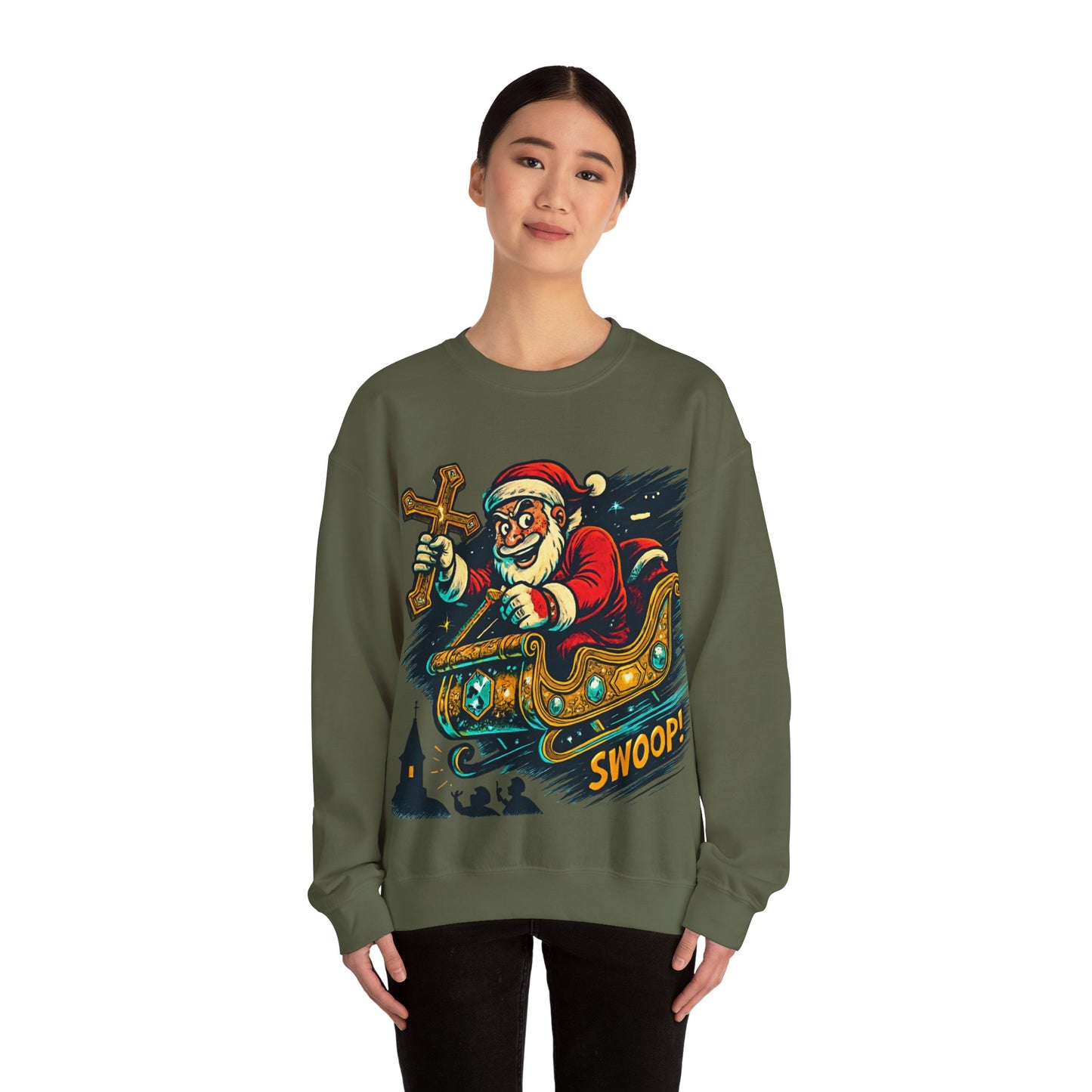 Santa Sleighing Christmas - Unisex Roar Ember Sweatshirt