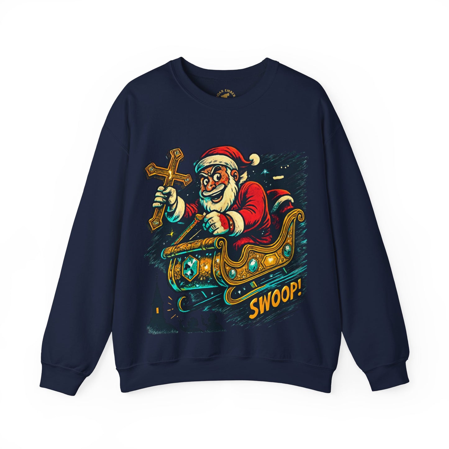 Santa Sleighing Christmas - Unisex Roar Ember Sweatshirt