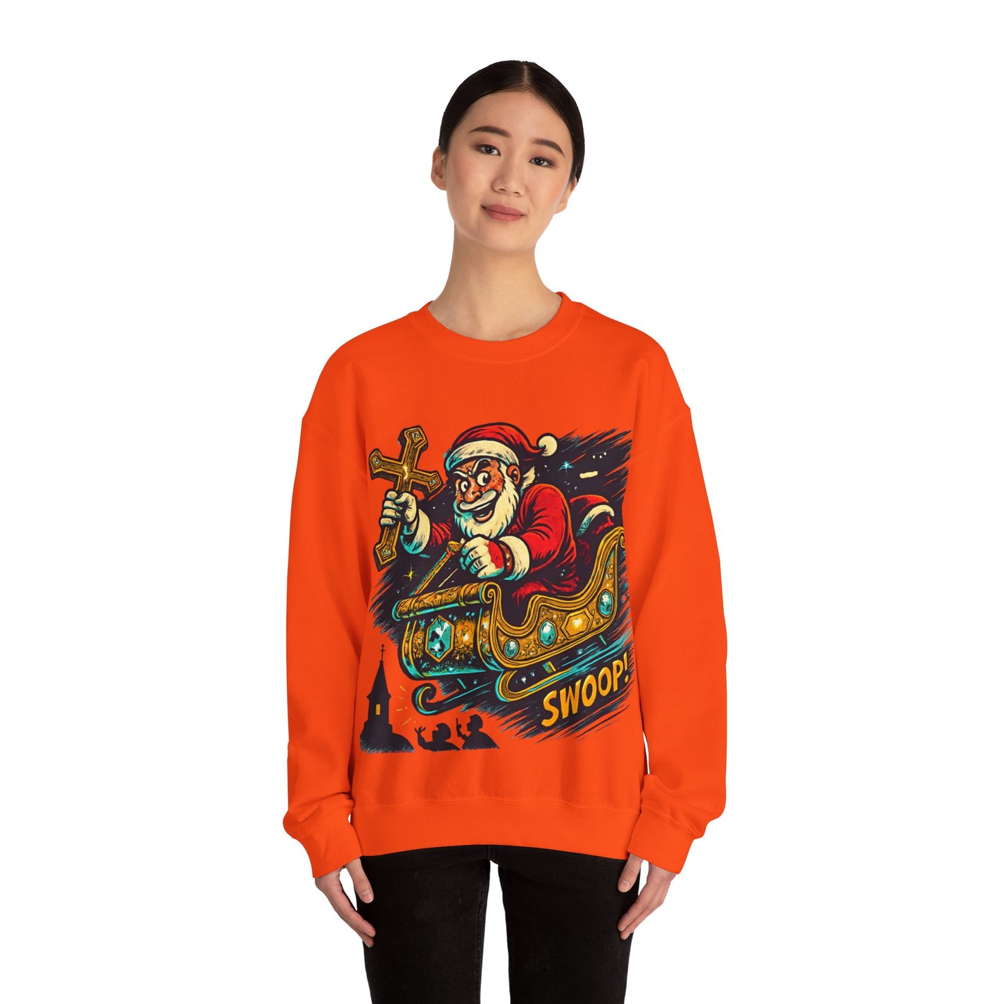 Santa Sleighing Christmas - Unisex Roar Ember Sweatshirt