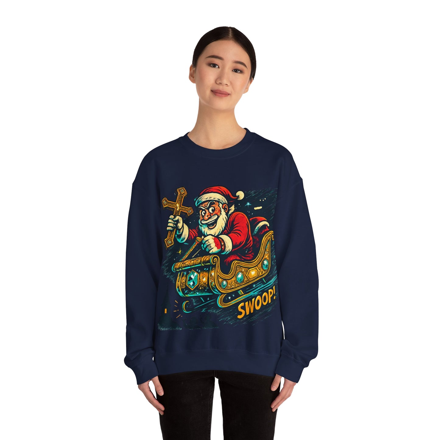 Santa Sleighing Christmas - Unisex Roar Ember Sweatshirt