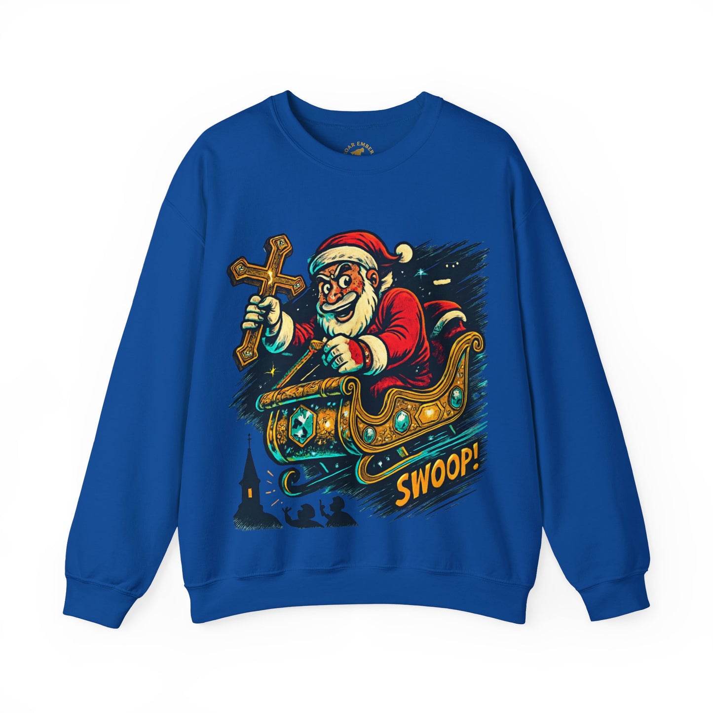 Santa Sleighing Christmas - Unisex Roar Ember Sweatshirt