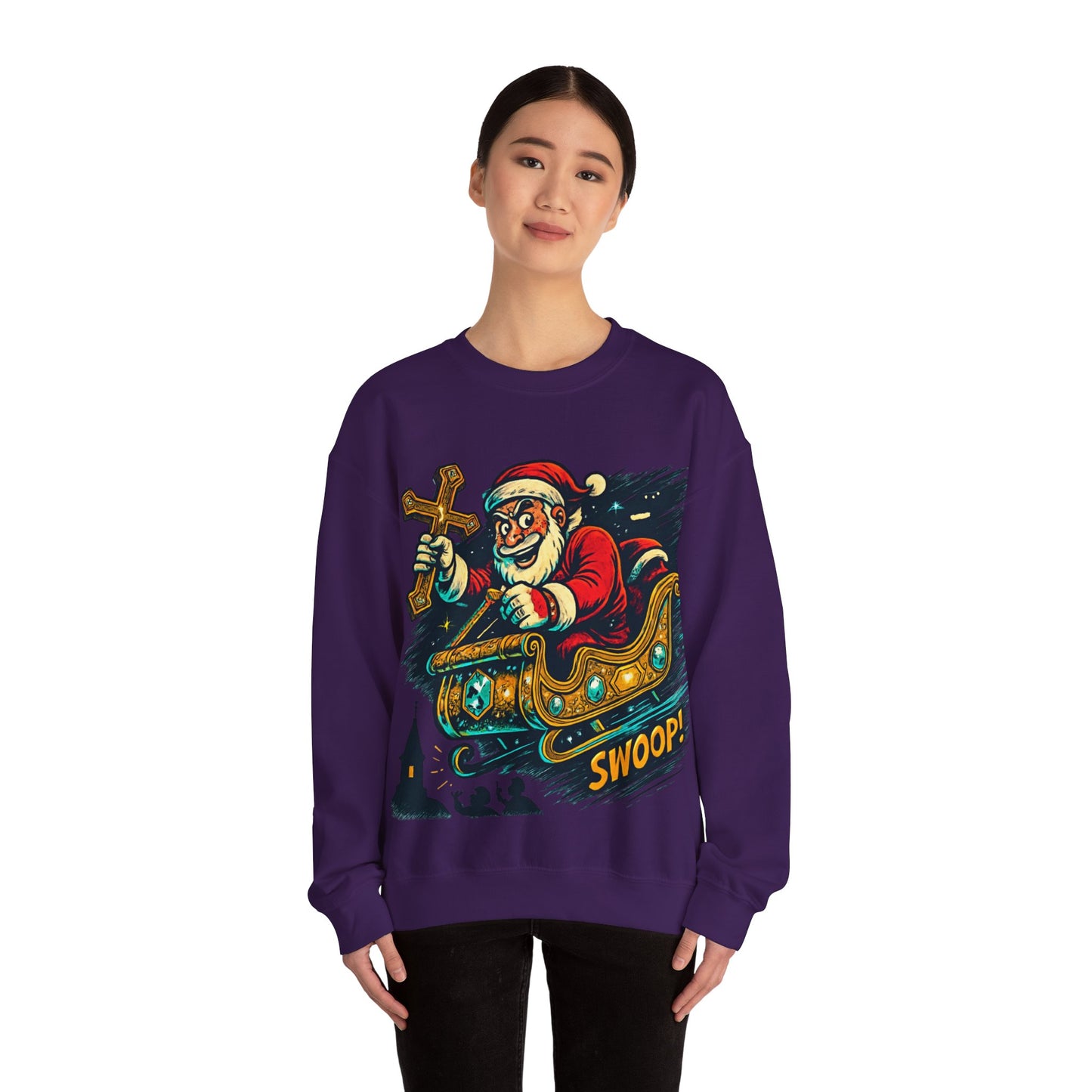 Santa Sleighing Christmas - Unisex Roar Ember Sweatshirt