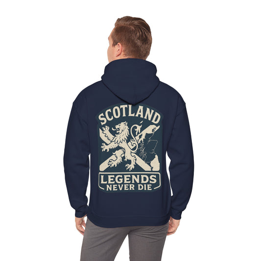 Scotland Legends Never Die Hoodie – Scottish Lion Crest Pullover