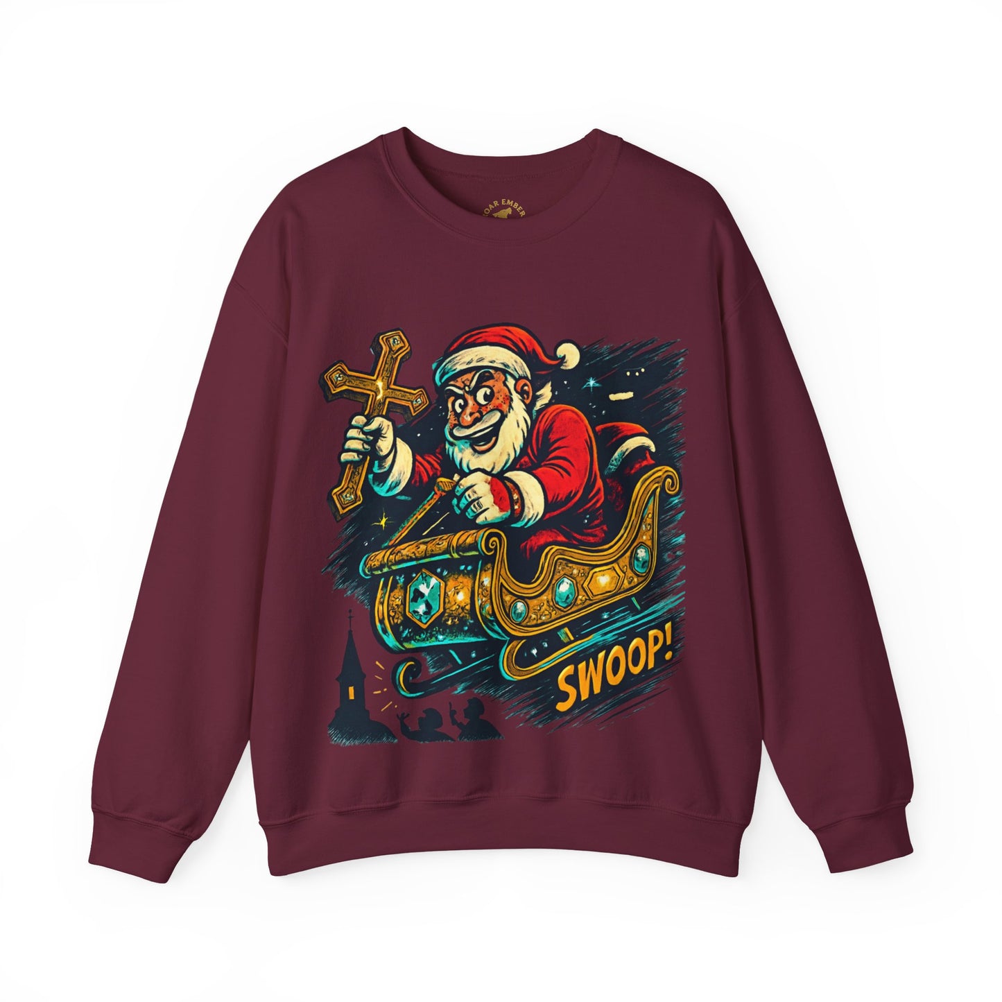 Santa Sleighing Christmas - Unisex Roar Ember Sweatshirt