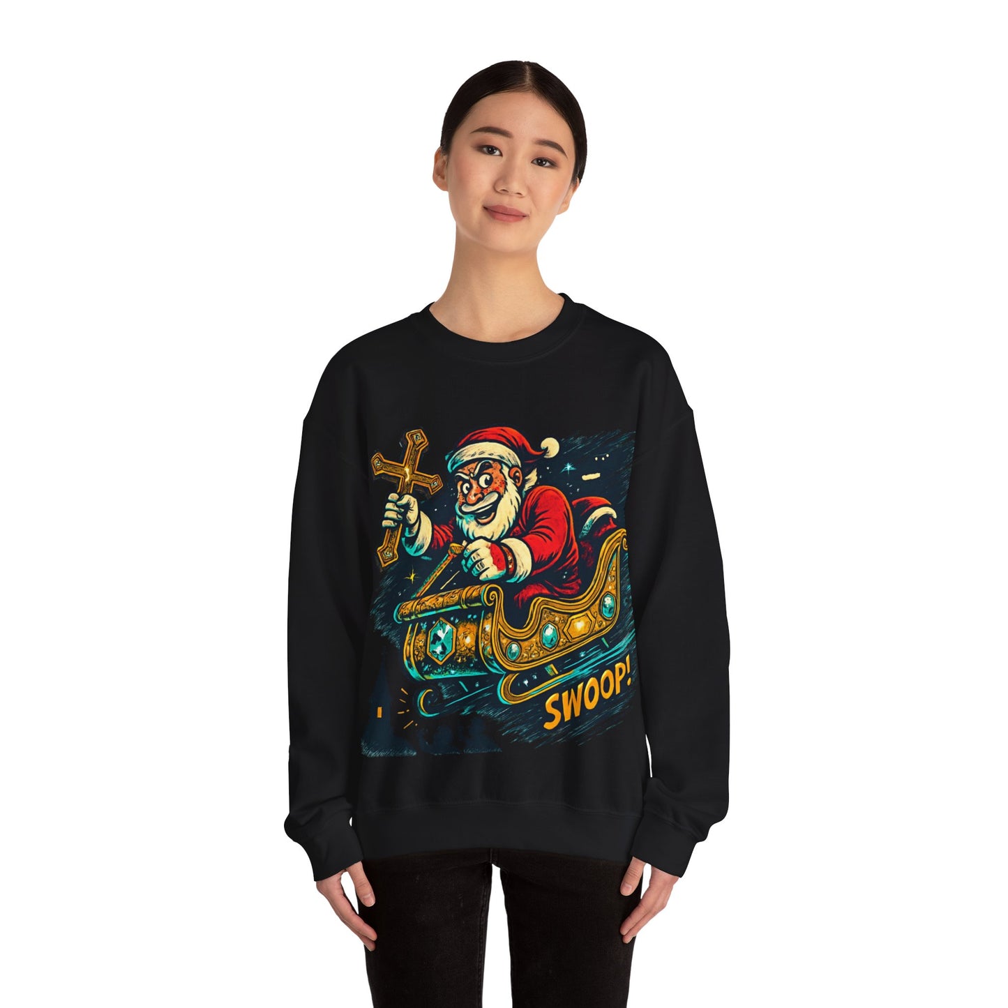 Santa Sleighing Christmas - Unisex Roar Ember Sweatshirt