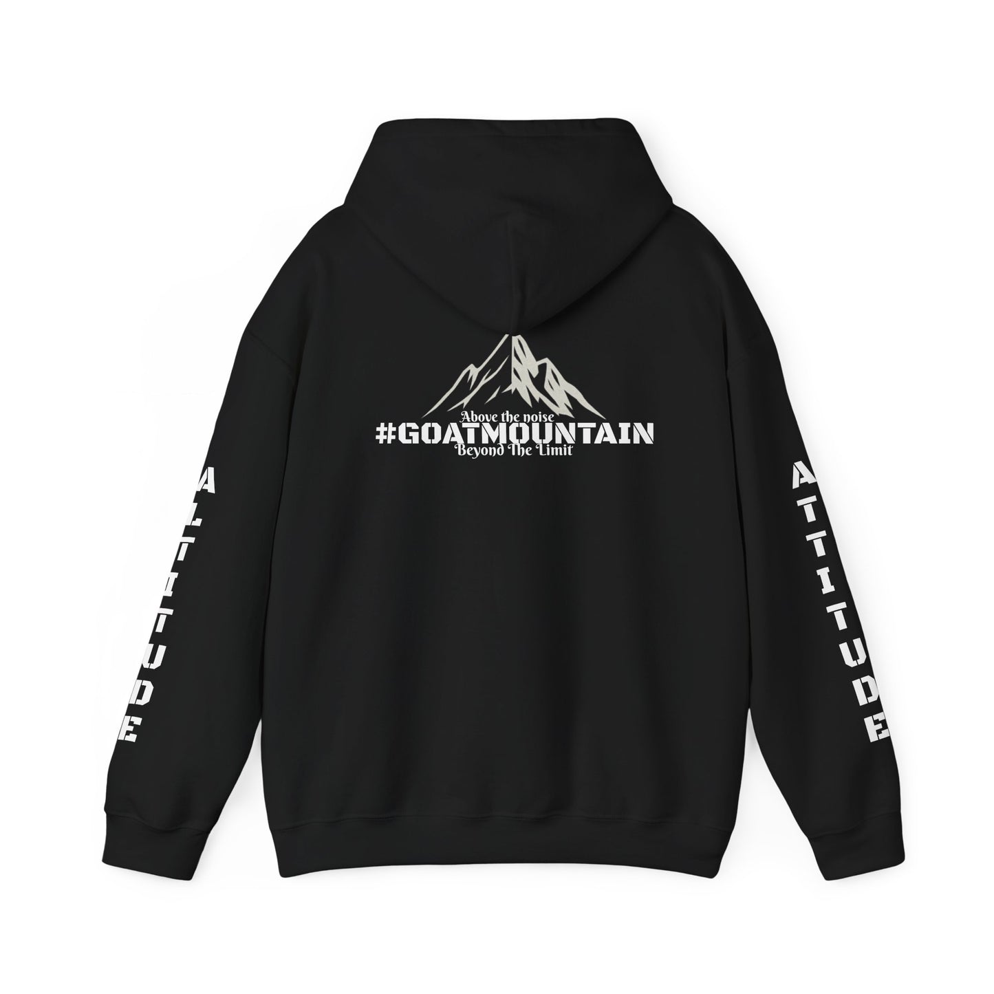 GOAT Mountain Altitude x Attitude Hoodie – Beyond the Limit Mountain Graphic | Motivational Gym & Streetwear