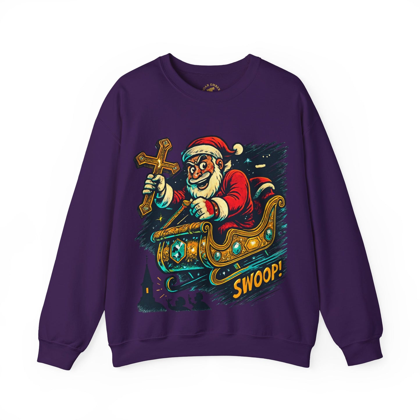 Santa Sleighing Christmas - Unisex Roar Ember Sweatshirt