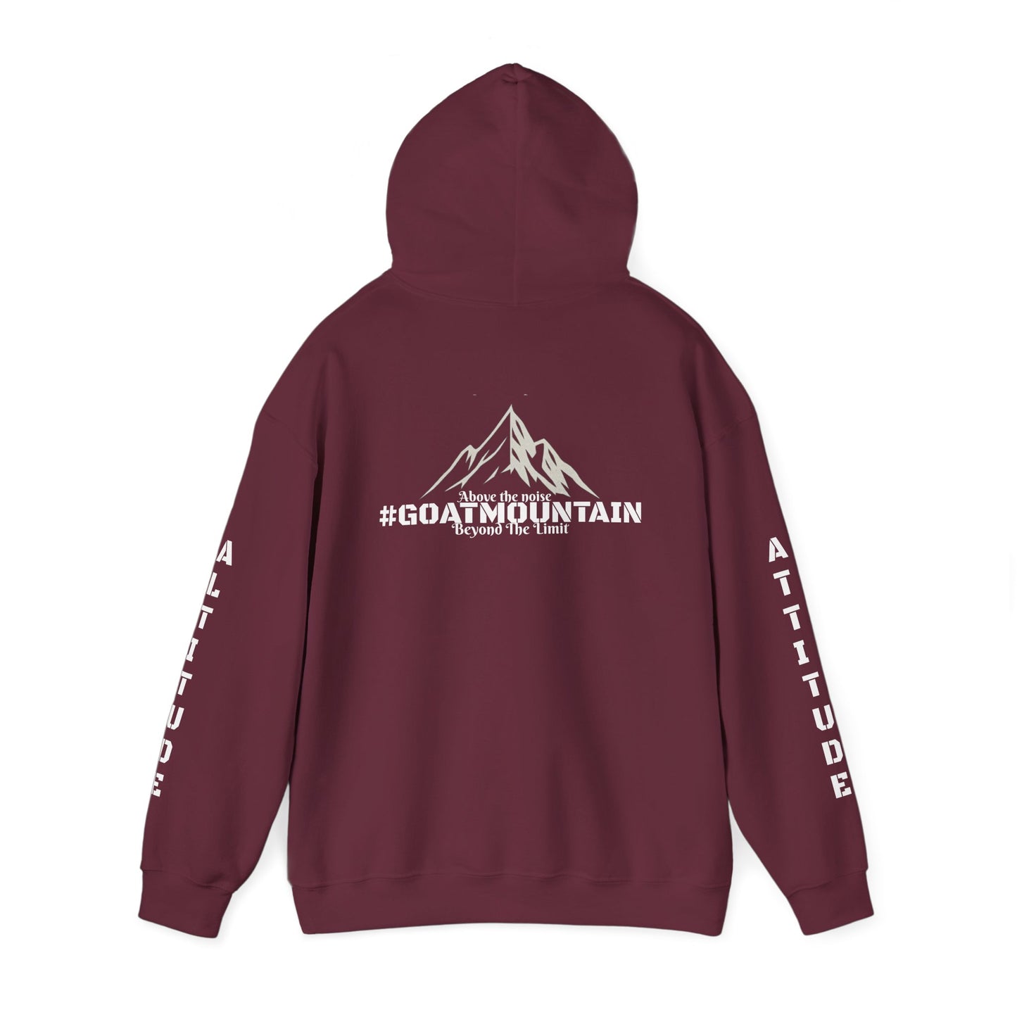 GOAT Mountain Altitude x Attitude Hoodie – Beyond the Limit Mountain Graphic | Motivational Gym & Streetwear