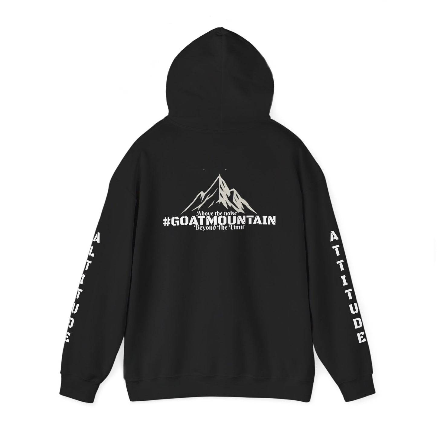 GOAT Mountain Altitude x Attitude Hoodie – Beyond the Limit Mountain Graphic | Motivational Gym & Streetwear