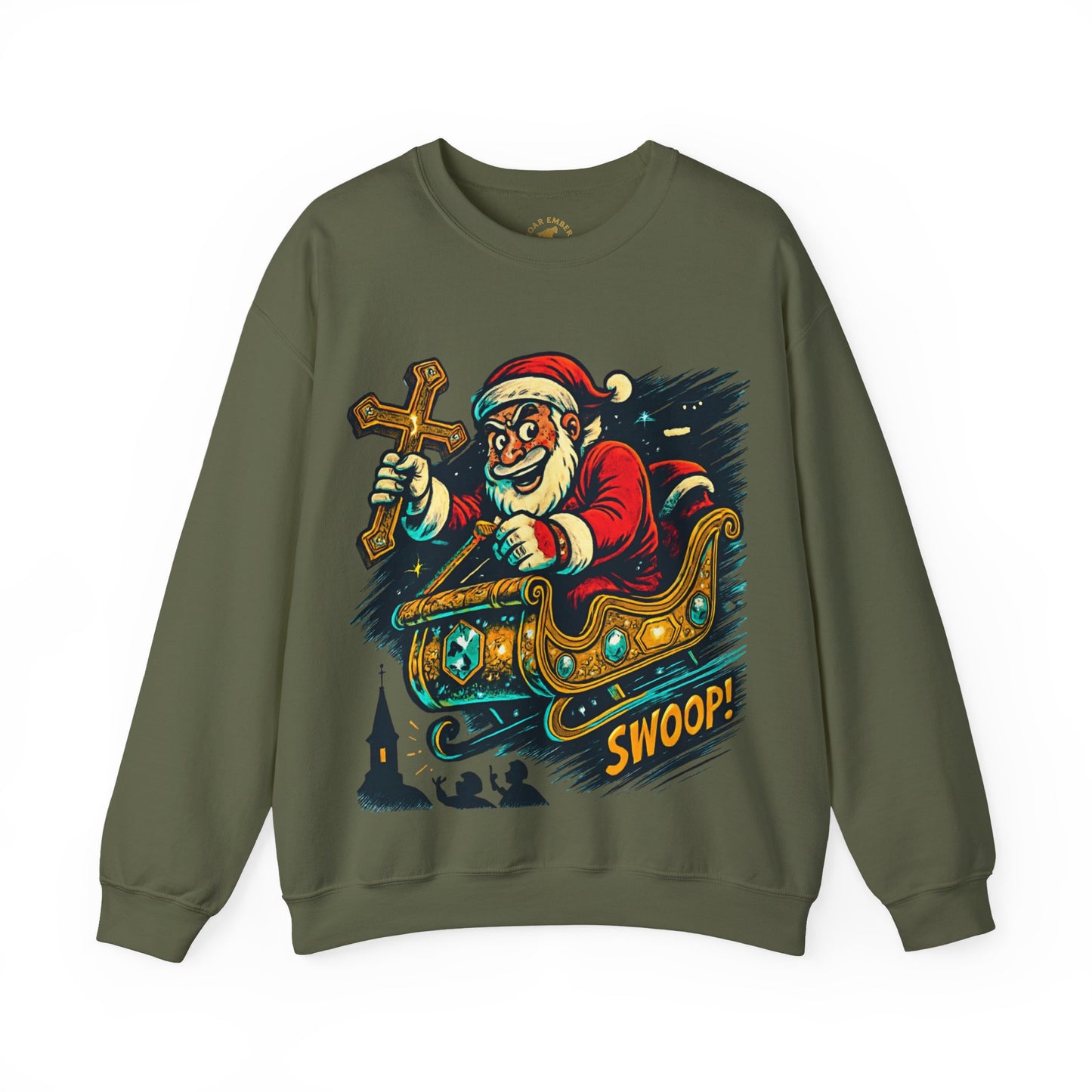 Santa Sleighing Christmas - Unisex Roar Ember Sweatshirt