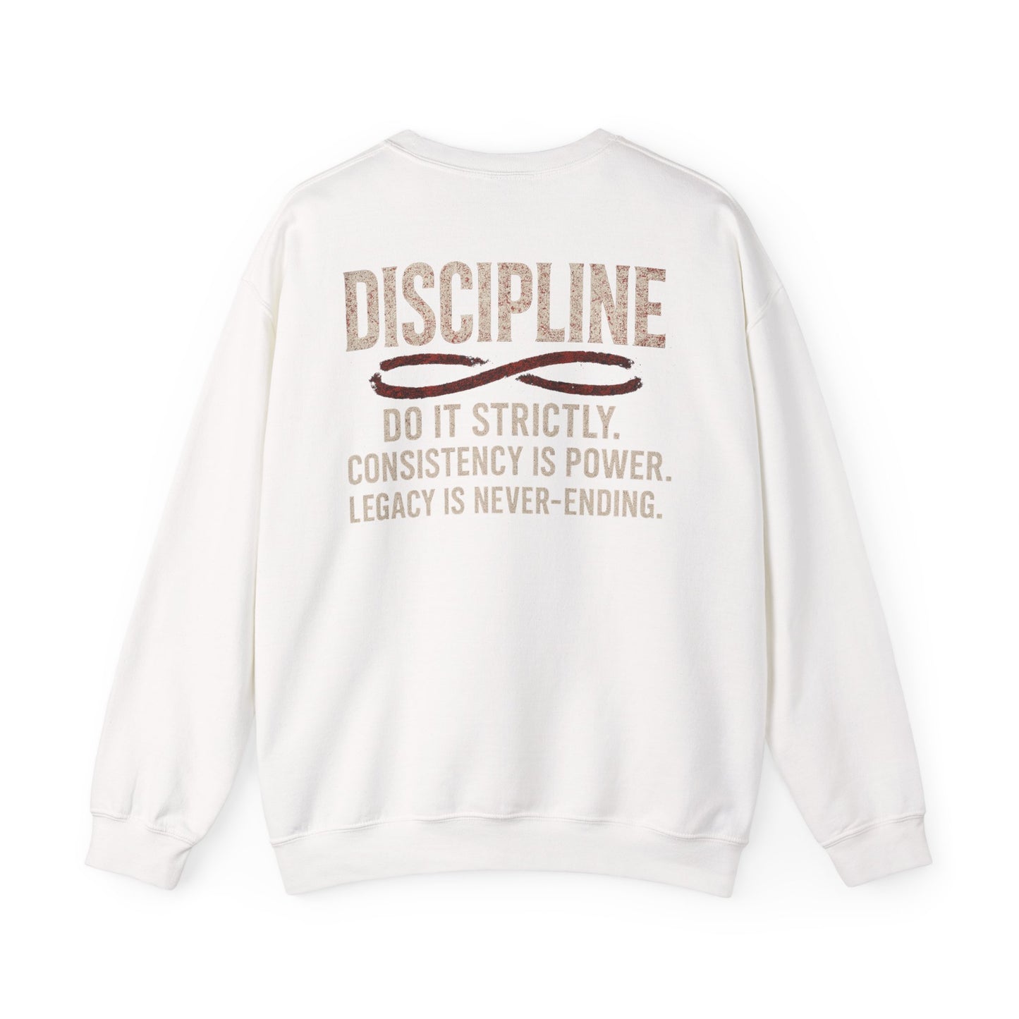 Discipline Crewneck Sweatshirt — "Discipline: Do It Strictly" Motivational Pullover