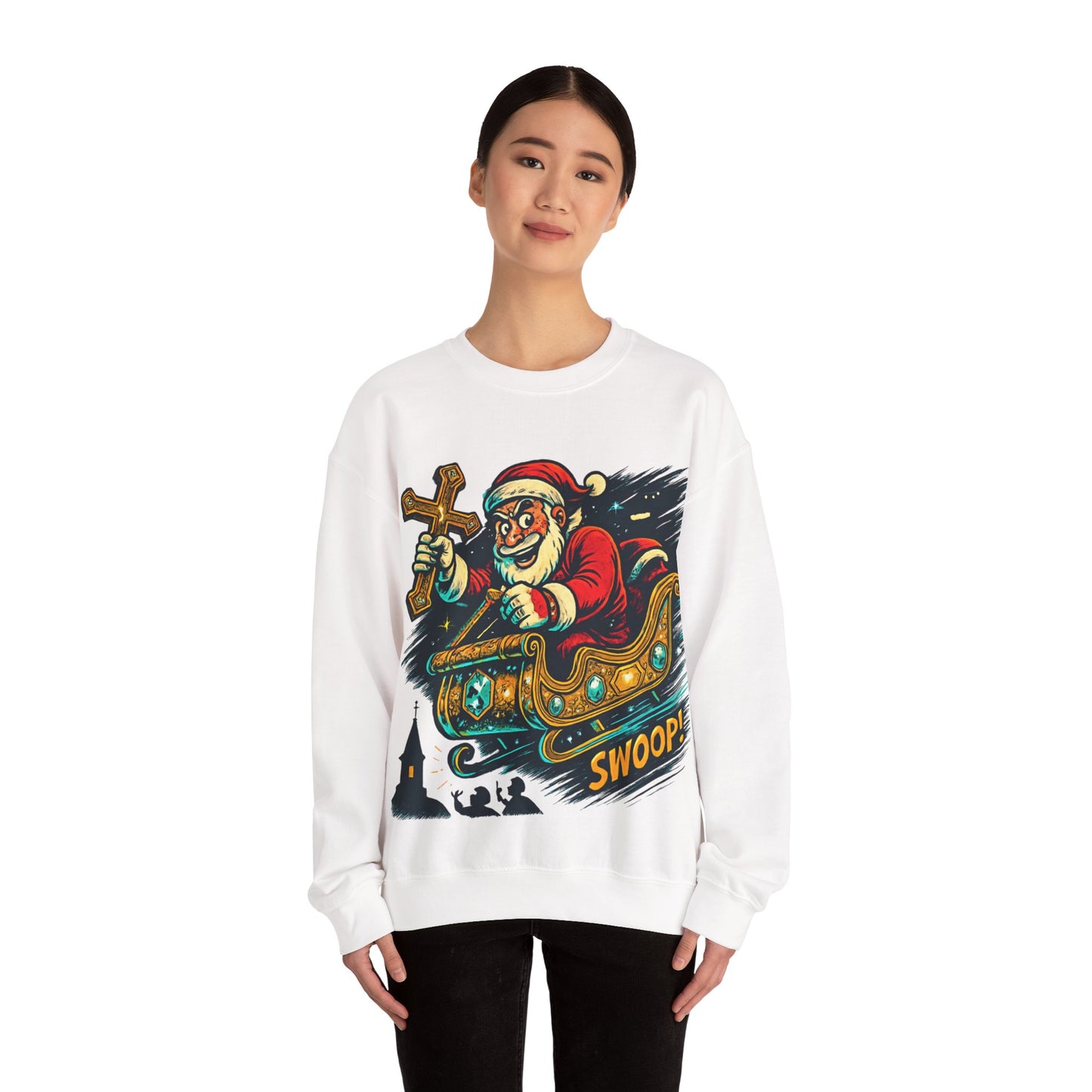 Santa Sleighing Christmas - Unisex Roar Ember Sweatshirt
