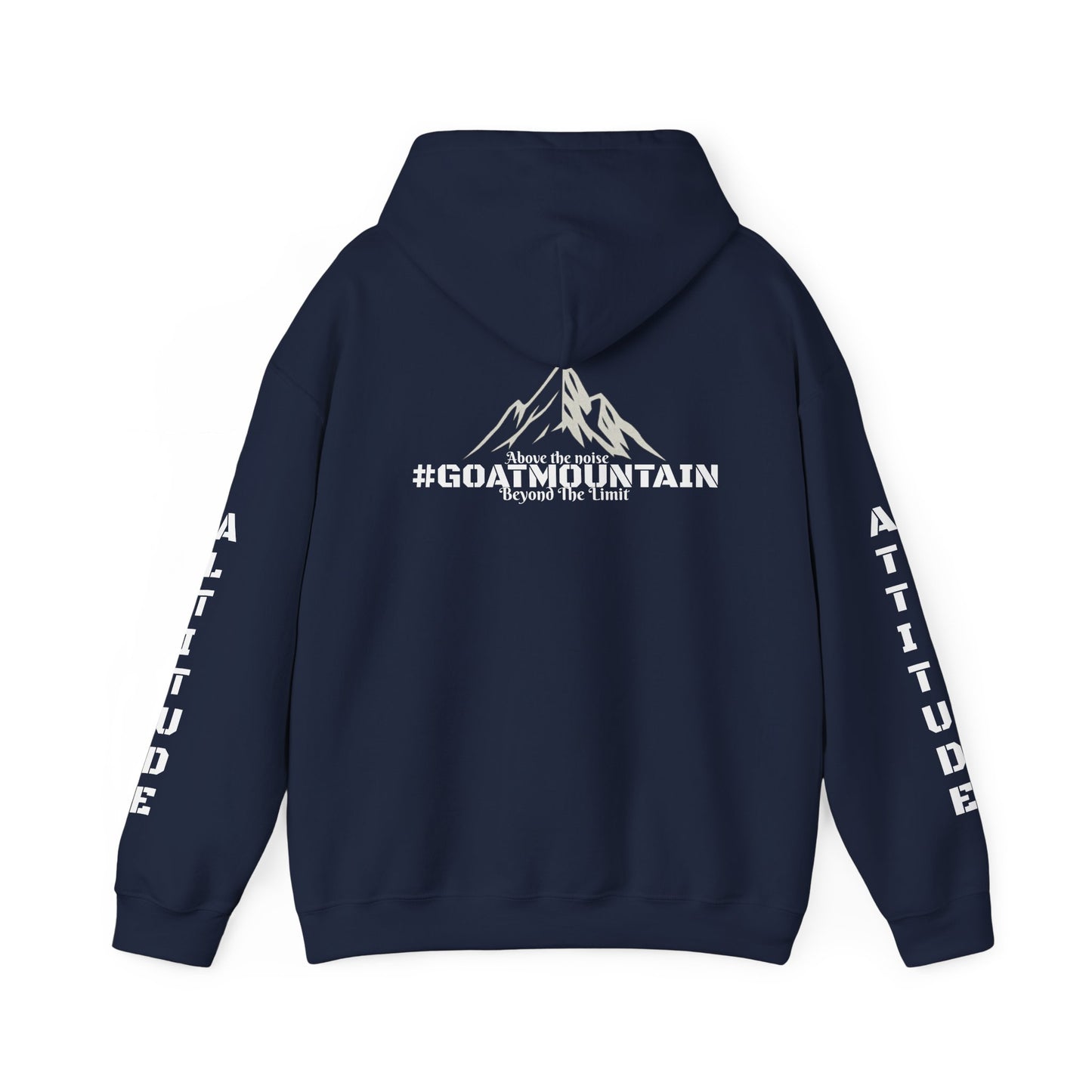 GOAT Mountain Altitude x Attitude Hoodie – Beyond the Limit Mountain Graphic | Motivational Gym & Streetwear