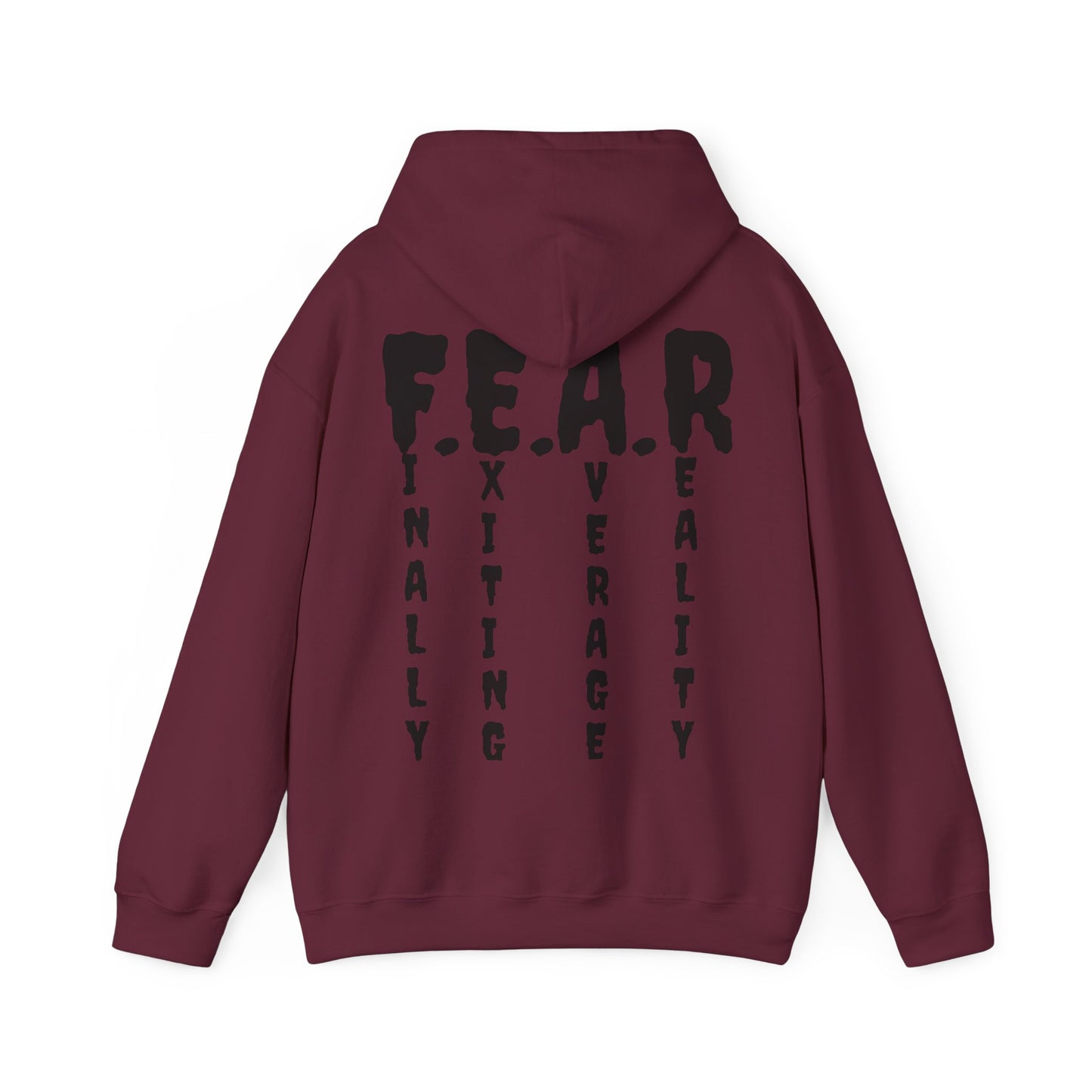 F E A R Acronym Roar Ember Hoodie // Finally Exiting Average Reality