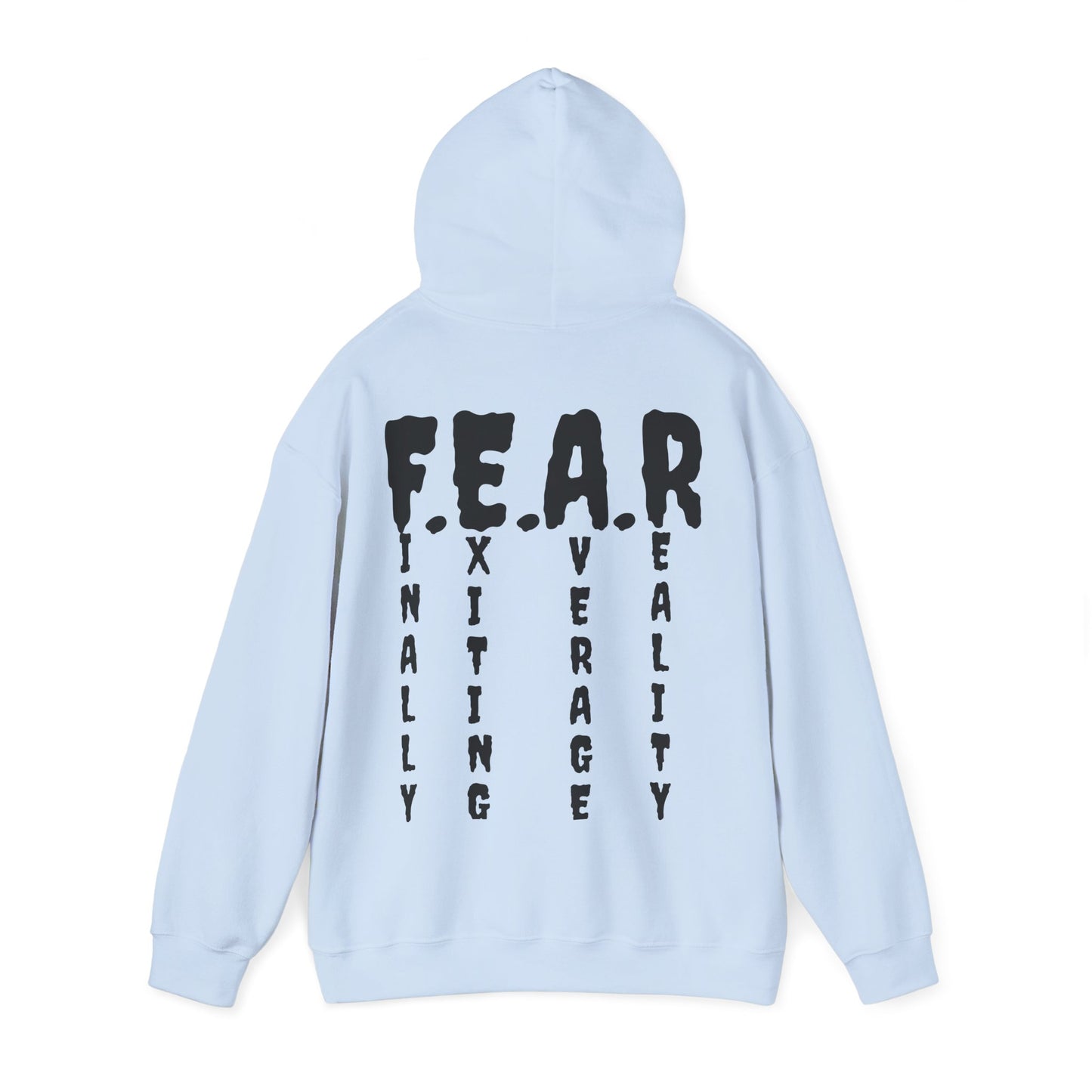 F E A R Acronym Roar Ember Hoodie // Finally Exiting Average Reality